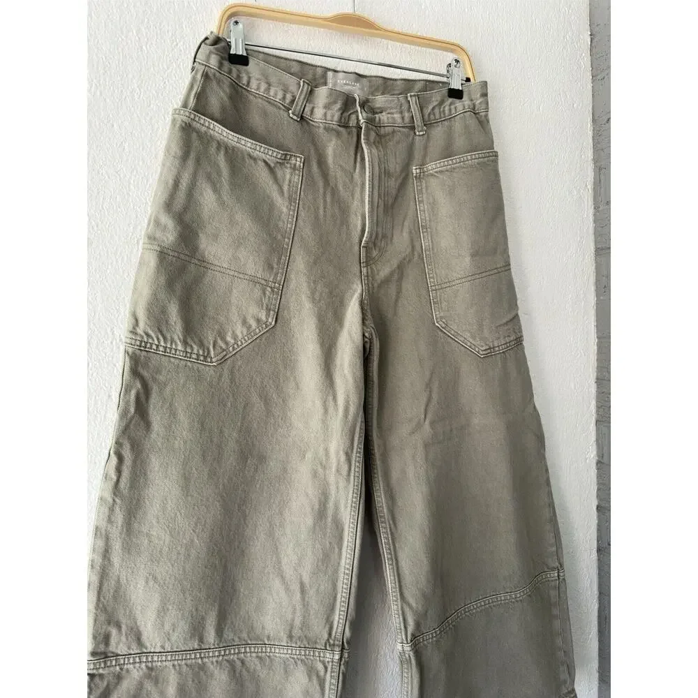 Everlane Olive Wide Leg Jeans - Picture 3 of 13